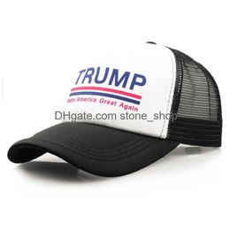Chapeaux de fête en stock livraison rapide Trump Hat 2024 U.S Pens d'élection présidentielle Make America Again Mesh Sports Caps Drop Home Garden Dh4xd