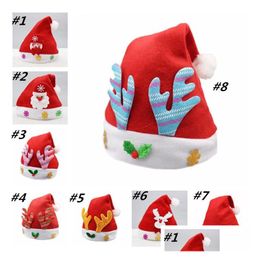 Chapeaux De Fête Enfants Festival Chapeau Bonhomme De Neige Elk Paillettes Père Noël Long Tissu En Peluche Enfant Noël Vacances Bonnets De Noël Cap 150 Pcs Drop D Dhp9I