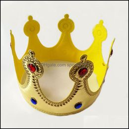 Party Hats King Crown Halloween Kinderen ADT Party Cosplay Heldere stoffen Hoed Prins Princess Queen Imperial Crowns Factory Direct Sel Dh1i333