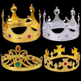 Chapeaux de fête King Halloween Ball Dress Up Plastic Crown Sceptre parties fournitures d'anniversaire couronnes princesse couronnes 0416