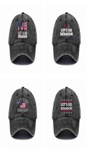 Chapeaux de fête Let039s Go Brandon FJB Dad Beanie Hommes Femmes Casquette drôle Imprimé Casquettes de baseball Lavé Coton Denim Ajustable à l'extérieur 9951153