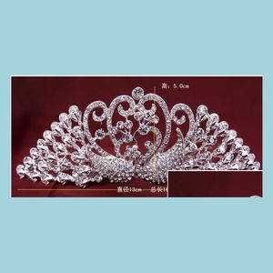 Chapeaux de fête Luxe Swan Crown Crown Diadèmes Top Hat Bling Strass Diamant Couronnes Chapeaux Événements Cheveux Bijoux Drop Livrer Dhmrw