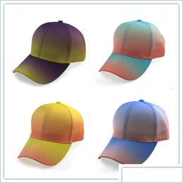 Chapeaux de fête Chapeaux de fête Colorf Gradient Hat 5 Styles Personnalité Casquette de baseball réglable Adt Sun Europe et Amérique 100Pcs B3 Drop Del Dhpkv