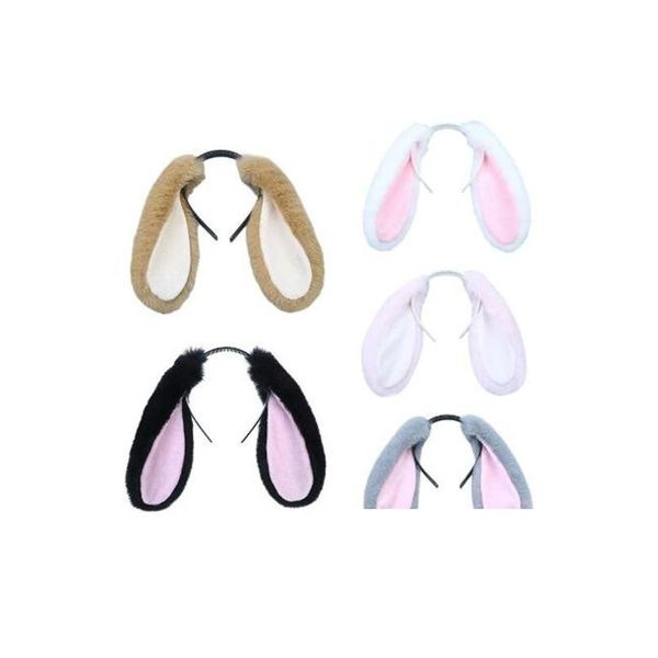 Chapeaux de fête Chapeaux de fête Belle Cerceau De Cheveux En Peluche Longues Oreilles De Lapin Coiffe Bandeau Bandeau Cosplay Accessoires Pour Anniversaire A109 Drop D Dhlor