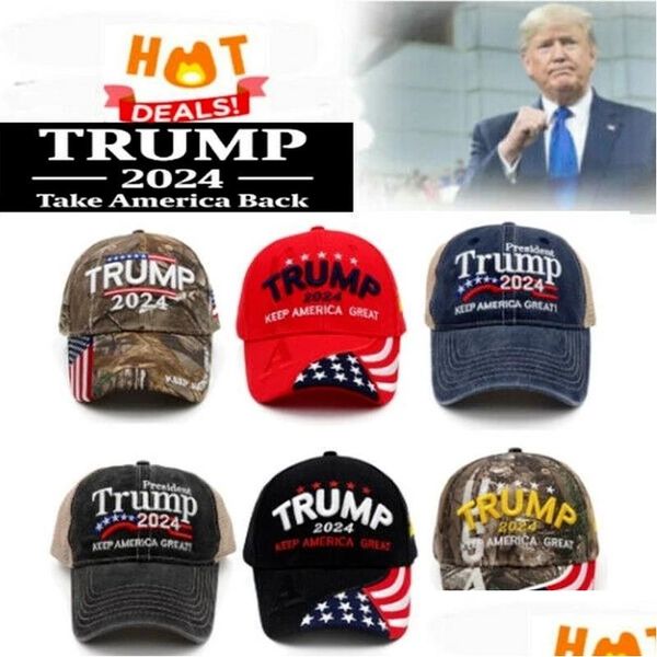 Sombreros de fiesta Presidente Donald Trump 2024 Sombrero de bola Gorras de béisbol Diseñadores Verano Mujer Hombre Snapback Deportes Correr Playa al aire libre Sol Dhmoi