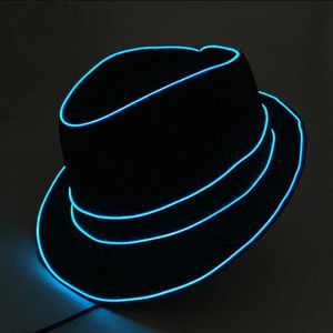 Feesthoeden Oplichtende herenhoed Mode LED-lichtgevende hoed Performace Nachtfeest Neon Gloeiende pet Bar DJ-kostuumaccessoires 231026