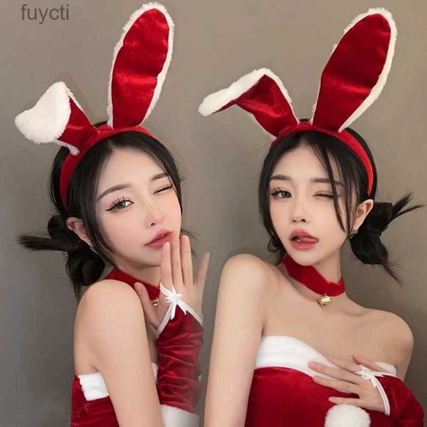 Chapeaux de fête Sexy mignon en peluche lapin oreille bandeau femmes filles Anime dessin animé oreilles de lapin bandeau pour Cosplay décorations de fête accessoires de cheveux YQ240120