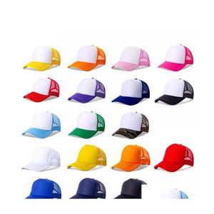 Chapeaux de fête Sublimation Blanc Transfert Thermique 23 Couleur Camionneur Adt Maille Blancs Snapback Femmes Et Hommes Inventaire En Gros Drop Deliv Dhriv