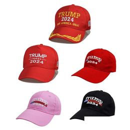 Chapeaux de fête Trump 2024 Casquette de baseball brodée avec sangle réglable 5 modèles Drop Livraison Home Garden Fournitures de fête Dhiw3