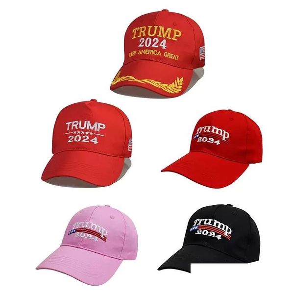 Sombreros de fiesta Trump 2024 Cap Gat de béisbol bordado con correa ajustable 5 Diseños Drop entrega al por mayor Jardín de hogar supli festivo dhlhf