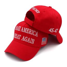 Chapeaux de fête Trump Activité Chapeaux de fête Coton Broderie Baseball 45-47 Rendre l'Amérique encore plus grande Chapeau de sport Livraison directe en gros Accueil Dhxyn