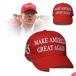Chapeaux de fête Trump Activité Chapeaux de fête Coton Broderie Baseball 45-47 Make America Great Again Sports Hat Ss0412 Drop Delivery Home Gar Otkbo