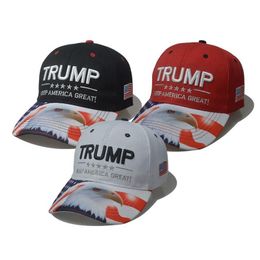 Chapeaux de fête Trump Casquette de baseball Uni Président Campagne électorale Imprimé Aigle Protection solaire Coton Réglable Mode Vt1425 Drop Del Dhqzp