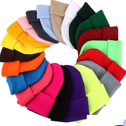 Chapeaux De Fête En Gros Bonbons Couleur Bonnet Chapeau D'hiver Tricoté En Laine Chaud Sports De Plein Air Élastique Décor Slouchy Caps Vt0509 Drop Deliver Dhqvu