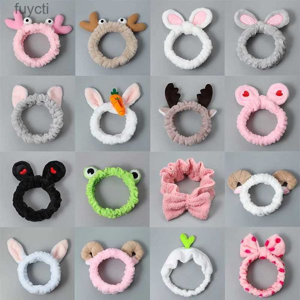 Chapeaux de fête Femmes et filles Bandes de cheveux Masque de maquillage Force élastique Arc Bande de cheveux Oreilles de lapin Petit animal de bande dessinée Coiffure Accessoires de cheveux YQ240120