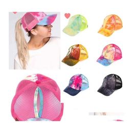 Chapeaux De Fête Femmes Tiedye Casquette De Baseball De Mode D'été Maille Respirant Caps Coton Femelle En Plein Air Hip Hop Snapback Vt1422 Drop Delivery Dhj5A