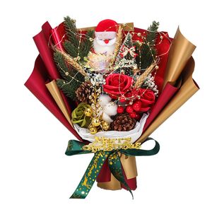 Party Home Decor Christmas Dried Flowers Boeket Ceder Pijnboom Santa Claus Creatieve Decoratie Vriendin Gift