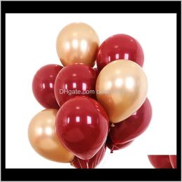 Party Home Festive Event Supplies Garden 10 pouces Single-couer Garnet Latex Net Balloon Mariage Room Decoration pour la Saint Valentin Gem Red Ba