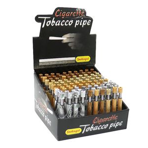 Tubería de cigarrillo de metal de 80x9 mm con primavera de madera de dólar estadounidense mini tuberías para fumar