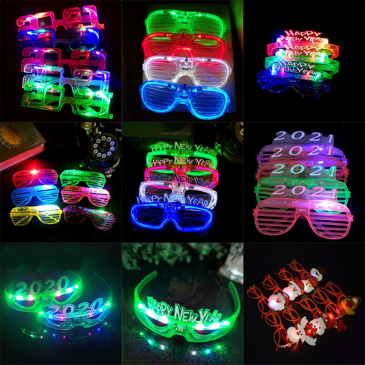Óculos de LED para festas que brilham no escuro Halloween Natal Casamento Carnaval Festa de aniversário Adereços Acessório Neon Brinquedos Piscantes