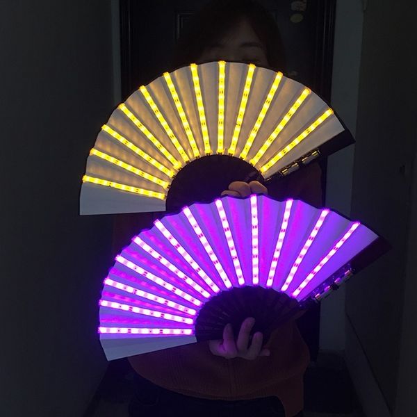 LED LED Luminoso Glow Mano chino Fan de la mano Show Light Up Bar de regalo Boda de cumpleaños