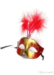 Party Mask Gold Glitter Masques Venetian Unisexe Sparkle Masquerade Plastic Half Face Mask Halloween Mardi Gras costume jouet 6 couleurs 4488790