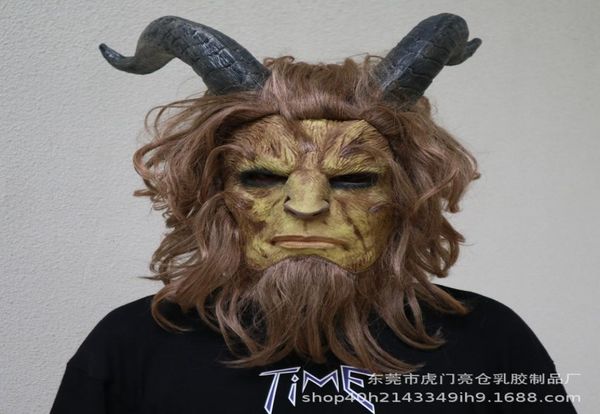 Masque de fête film et télévision avec la belle bête pour Halloween, accessoires de jeu de rôle, couvre-chef Animal Lion 9343167