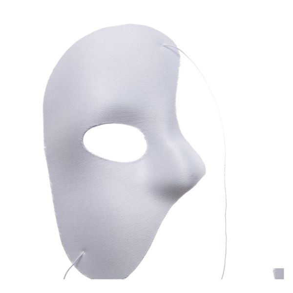 Masque de fête Fantôme de l'Opéra Visage Halloween Noël Année Costume Vêtements Maquillage Déguisements La plupart des Adts Blanc Drop Livraison Mer Dhzxg