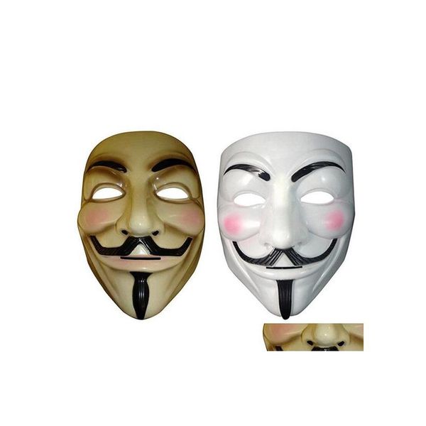 Masque De Fête Vendetta Anonyme De Guy Fawkes Halloween Costume De Déguisement Blanc Jaune 2 Couleurs Xb1 Drop Delivery Événements De Mariage Supp Dhhma