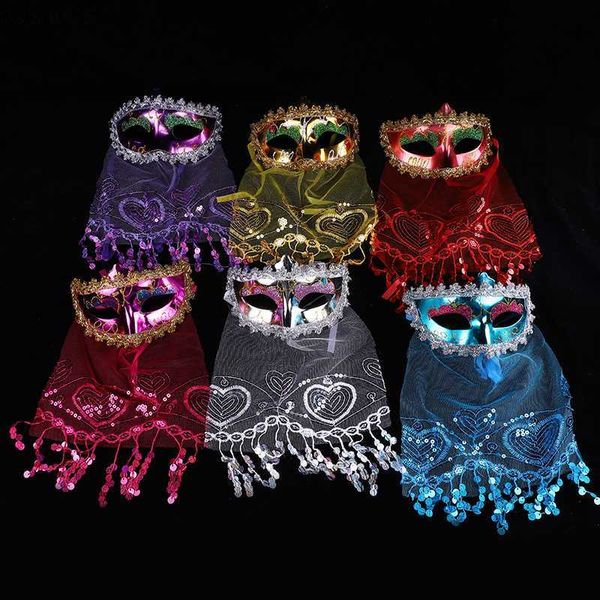 Masques de fête 10pcs Femmes Filles Voile Masque Mascarade Danse Du Ventre Mystère Princesse Masques Costumes Fête Pâques Anniversaire Halloween L230803