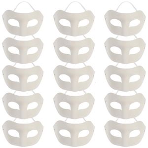 Party Masks 15pcs Diy Paintable Blank Mask Paper Art Masks Diy Blank Masks Diy Painting Masks For Masquerade Cosplay Party 230504