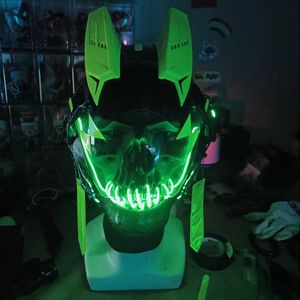 Masques de fête 1P Effrayant Halloween Colplay Light Up Purge Masquerade LED Visage pour enfants Hommes Femmes Brillant dans l'obscurité 220920