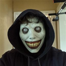 Feestmaskers 1 st Creepy glimlachende demon horror masker met tanden vermomde Halloween enge witte groene gezicht oogduivel All Cosplay Prop 220826