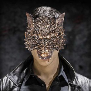 Party Maskers 1 ST Halloween Wolf Masker Dier 3D PU Cosplay Kostuum Maskerade Hoofddeksels Partij Vermomming Props voor Kinderen Volwassen x0907