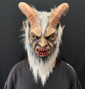 Partij Maskers 2021 Lucifer Cosplay Latex Halloween Kostuum Enge Demon Duivel Film Horrible Hoorn Masker Volwassenen Rekwisieten2811071
