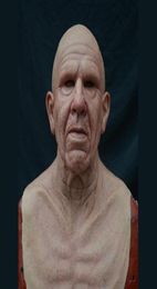Mascaras de fiesta 2021 Old Man con barba Halloween Mask Mask Woman Gray Bald Ladex Head 1076838292