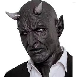 Máscaras de fiesta 2022 decoraciones de Halloween cuernos demonio diablo asesino máscara de látex accesorios para disfraces de Cosplay