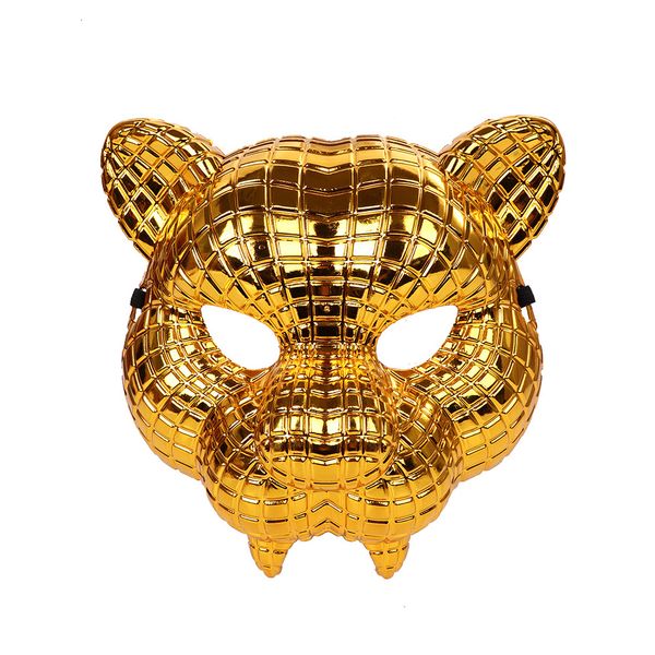 Masques de fête 20CM Vip Client Invité Patron Masque Léopard Doré Halloween Tigre Adulte Prop Pour Homme Cosplay Shell 230721