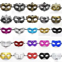 Masques de fête 20pcs femme hommes mascarade masque bal rétro motif couleur unie mardi gras costume pâques mariage anniversaire halloween 230802