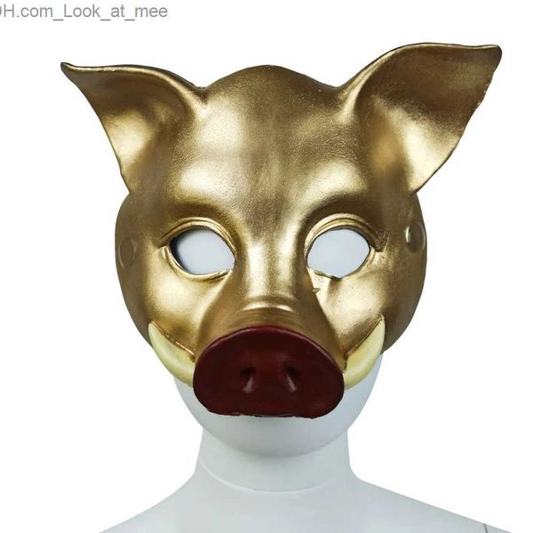 Máscaras de fiesta 3D Realista Jabalí Cara Máscara Cerdo Cara Cubierta Vestir Fiesta Animal Cosplay Rave Máscara Halloween Mascarada Accesorios Q231009