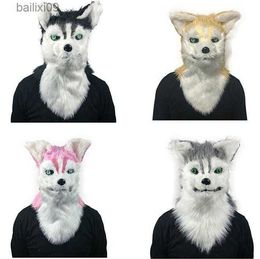Masques de fête 4 couleurs Halloween tête de chien masque en latex animaux cosplay masques de déguisement pour masques de fête d'Halloween T230905