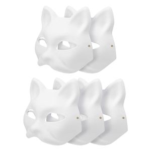 Party Maskers 5 stks Ongeverfd Maskerade Blanco Papier Halloween Kat Cosplay Accessoires DIY Handgeschilderde 230630