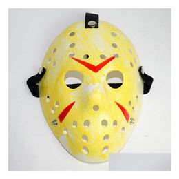 Mascaras de fiesta 6 Estilo FL Face Masquerade Jason Cosplay Skl Mask vs Friday Horror Hockey Halloween Festival de miedo Festival Drop entrega H Dh2ci