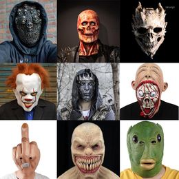 Masques de fête 9 styles de masque effrayant d'Halloween Cosplay Mascarade Carnaval Maschera LED Adultes