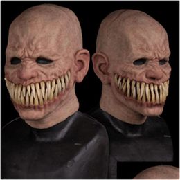 Máscaras de fiesta Adt Horror Trick Toy Scary Prop Máscara de látex Devil Face Er Terror Py Broma práctica para Halloween Broma Juguetes Drop Delivery Dhs0Y