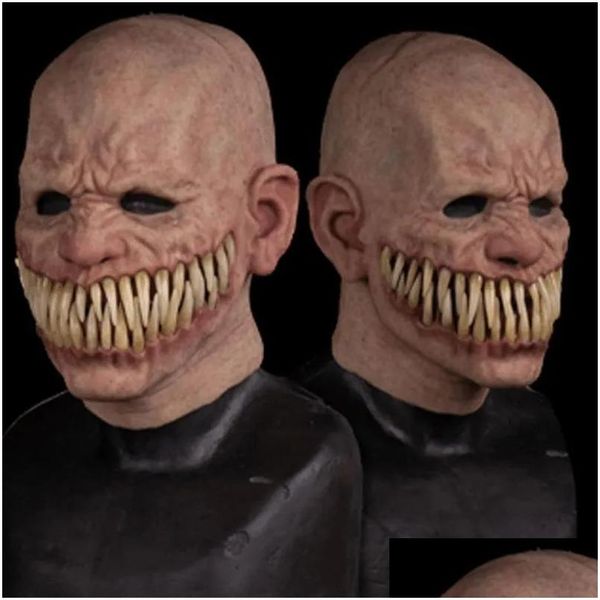 Masques de fête Adt Horreur Trick Jouet Effrayant Prop Latex Masque Diable Visage Er Terreur Py Blague Pratique Pour Halloween Prank Jouets 0825 Drop Del Dh7is