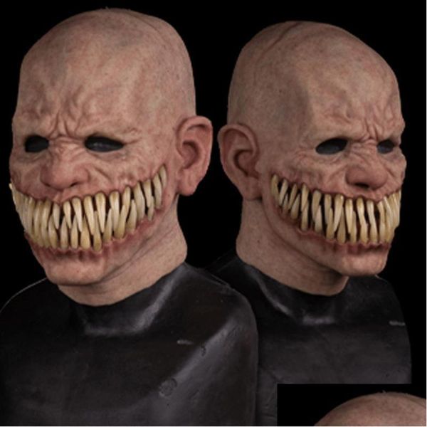 Masques de fête Adt Horror Trick Toy Effrayant Prop Latex Masque Devil Face Er Terror Py Blague Pratique Pour Halloween Prank Jouets Drop Delivery Dhmx8