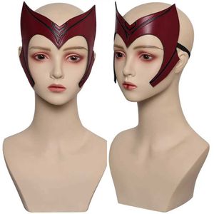 Party Masks Adult Scarlet Witch Rôle Playage Latex Masque Movie Headgear Casque Halloween Costume Gifts Q240508