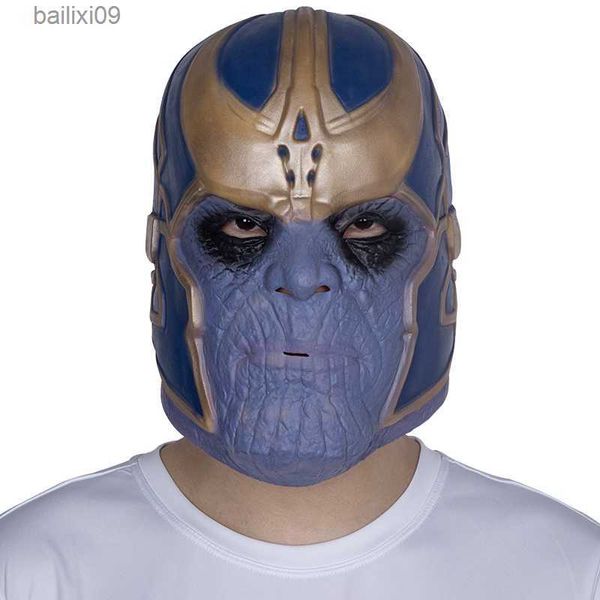 Máscaras de fiesta Adulto Thanos Máscara Látex Cabeza completa Infinity War Máscara Casco Halloween Disfraces Fiesta Disfraces Accesorios T230905