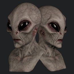 Party Masks Alien Mask voor volwassenen | Realistisch kostuum Creepy Cosplay Head Full Face Beige past alle gratis vracht 230814